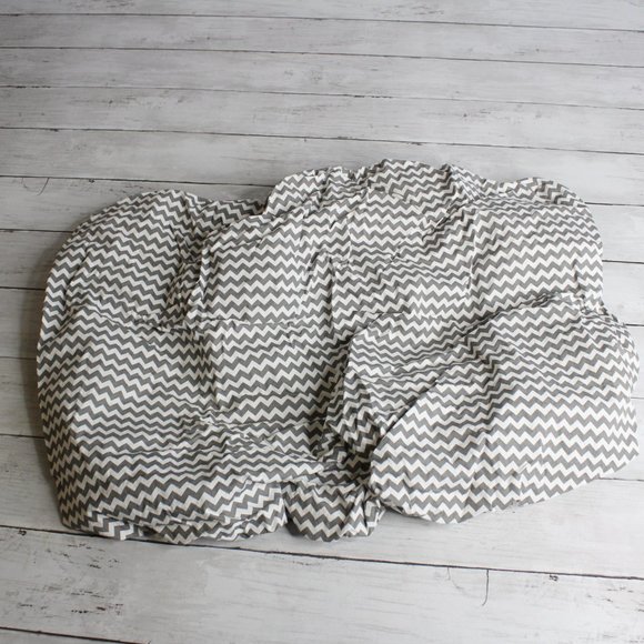Trend Lab Baby Diaper Changing Pad Cover Gray White Chevron 100% Cotton - Picture 2 of 2